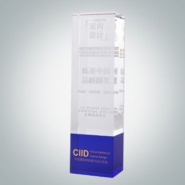 Clear Crystal and Blue Crystal Trophy