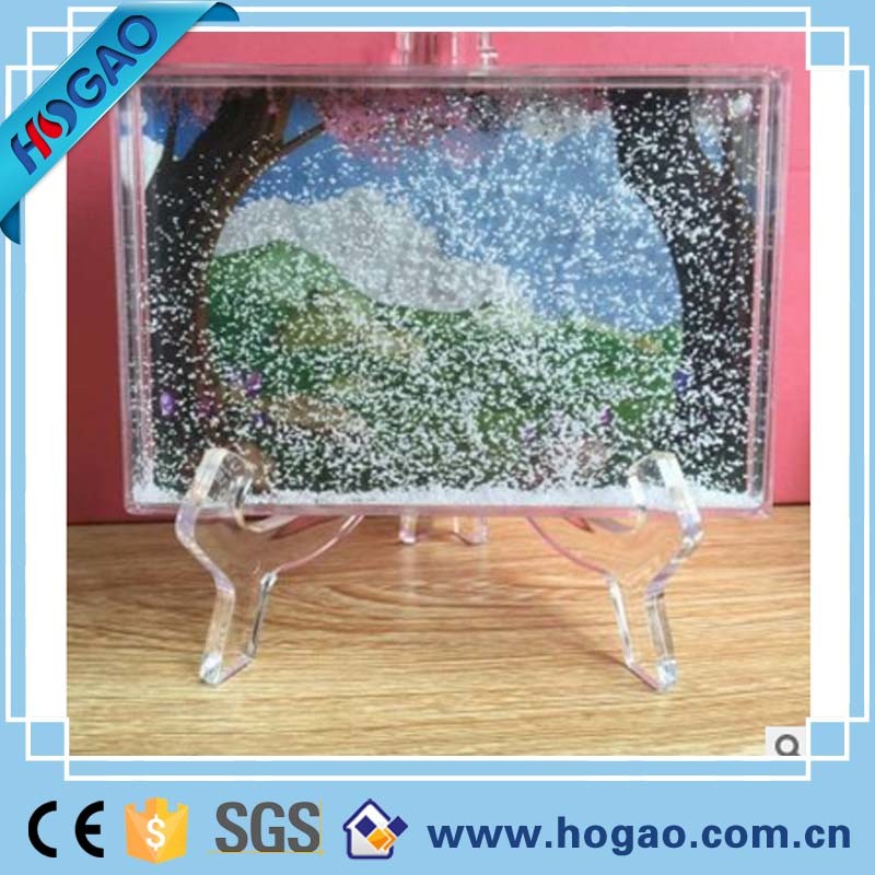 Photo Frame Butterfly Shape Oval Clear Snow Globe, Water Snow Globe