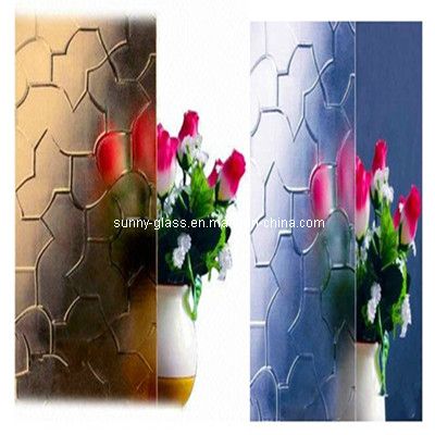 Clear & Colored Patterned Decorative Glass Karatachi