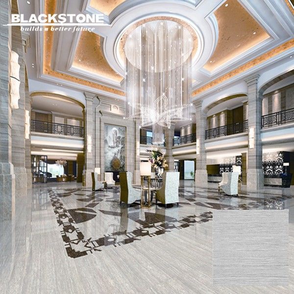 Grey Silk Line Stone with Crystal Polished Tile (JK6083)