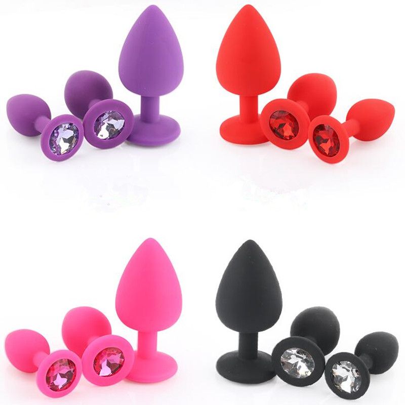 Large Silicone Crystal Anal Butt Plug Anal Sex Toys for Women