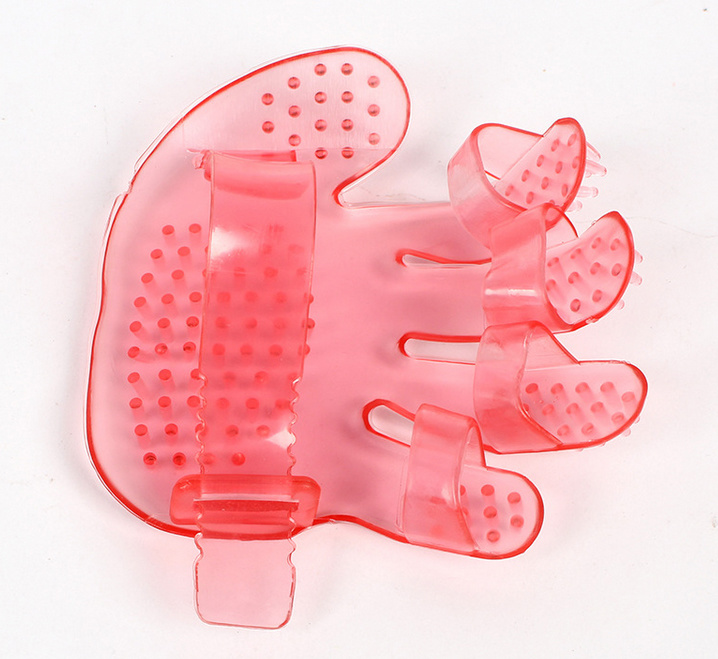 Crystal Dog Hand Massage Rubber TPR Pet Finger Washing Brush