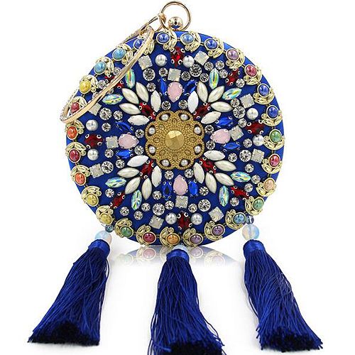 New Fashion Luxury Ladies Evening Party Clutch Bags Colorful Women Handbags with Tassels Leb931