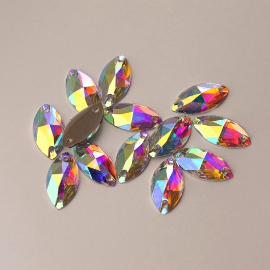 China Shiny 6X12mm Marquise Shape Hand Sewing Epoxy Rhinestone for Clothing Textiles