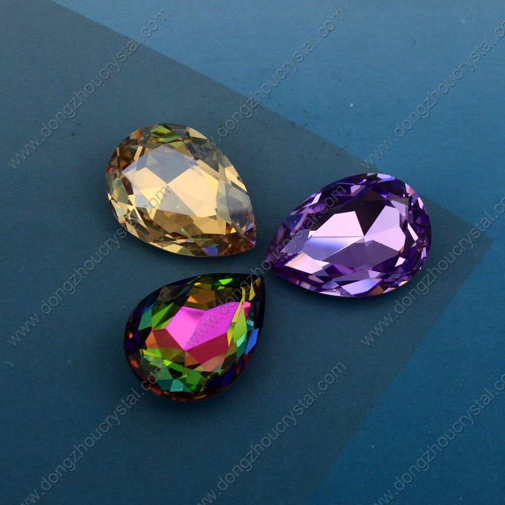 Dz-3003 Teardrop Violet 10X14mm Crystal Sew on Rhinestones