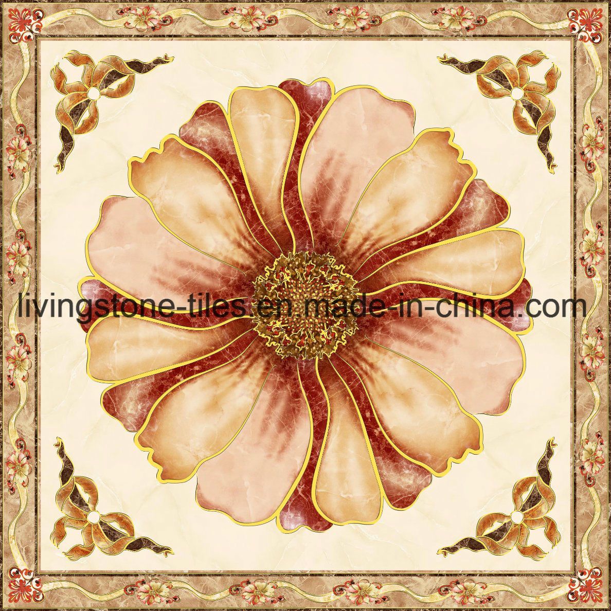 1200*1200 Flower Designs Carpet Puzzle Tile for Hall