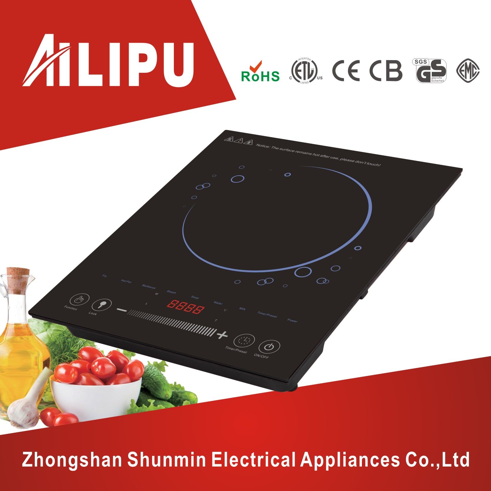 110V or 220V Dual Voltage Built-in Electric Cooktop