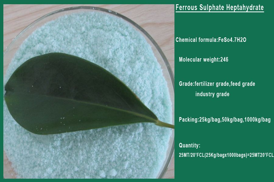 Industrial/Agriculture Grade Feso4.7H2O Crystal Heptahydrate Ferrous Sulfate for Wastewater Treatment