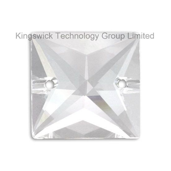 Square Crystal Sew on Flatback Rhinestone16mm with 2 Holes