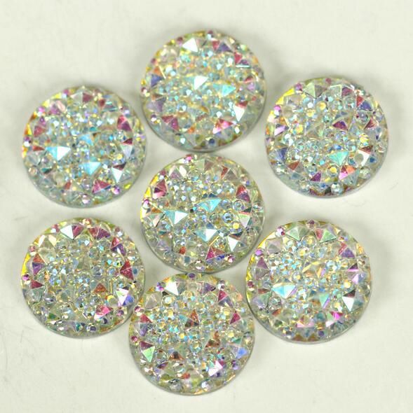 12mm Round Shape Flat Back Hand-Sew Resin Stones, Shiny Epoxy All Star Stone for Wedding Dress