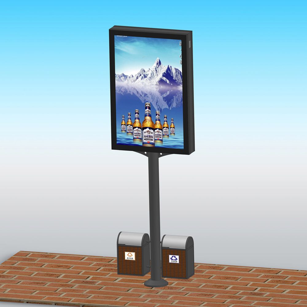 Crystal Street Advertising Signage Lamp Post Display Light Box