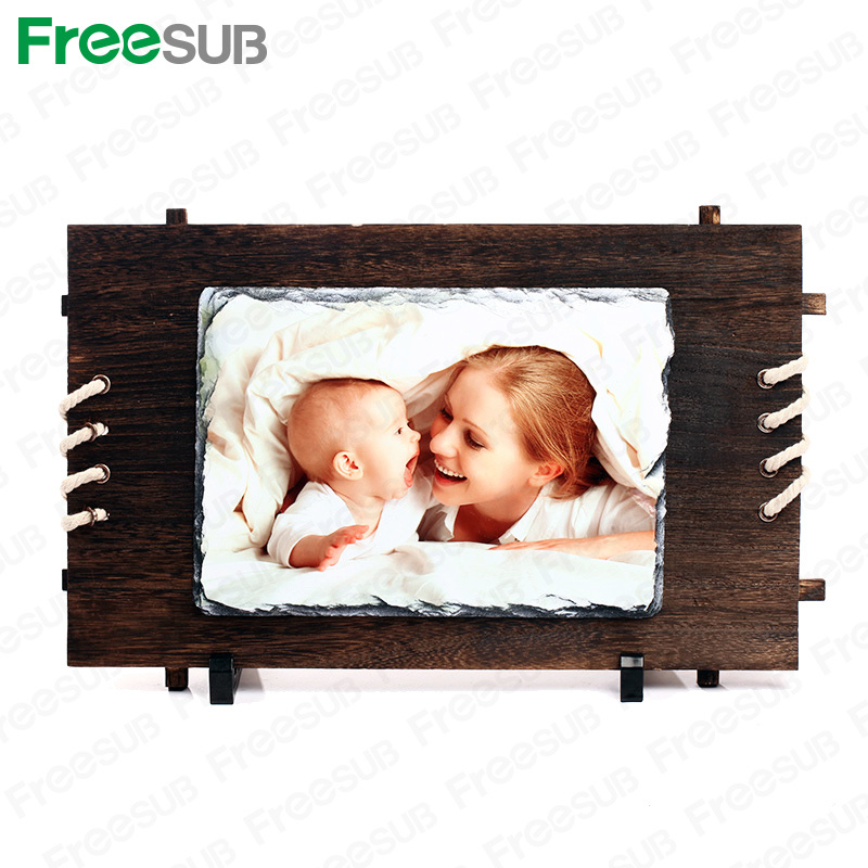 Sublimation Blank Stone Photo Slate with Wooden Frame (SH-39)