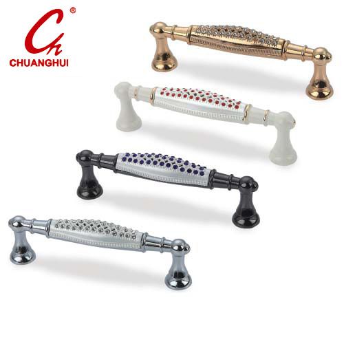 Hardware Furniture Cabinet Door Handle with Crystals