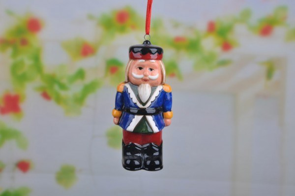 Set of 4 Hanging Soldiers Christmas Tree Decorations Ceramic Decorative Ornament