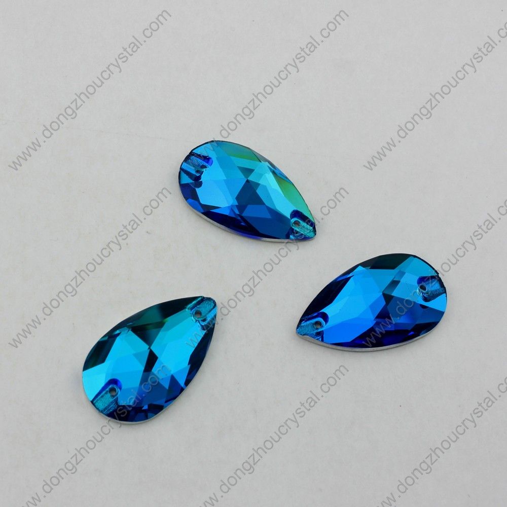 Bulk Wholesale Drop Sapphire Sew on Button