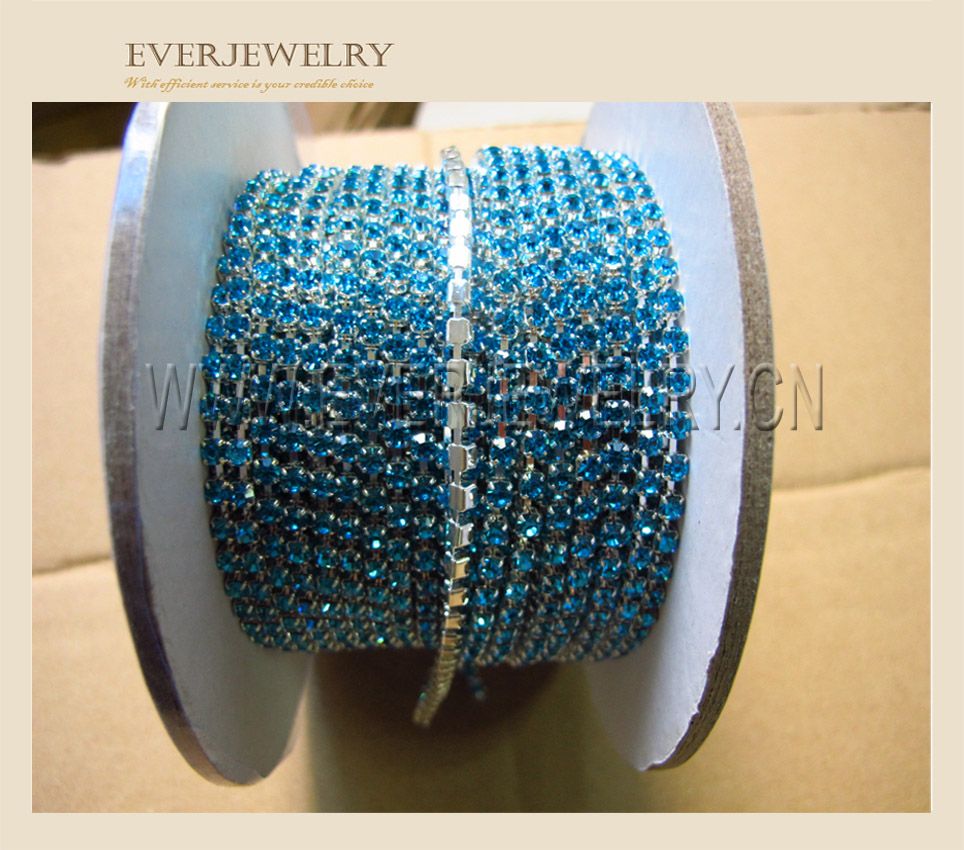 Factory Direct Sale Rhinestone Cup Chain, Sew-on Crystal Rhinestone Chain Trim