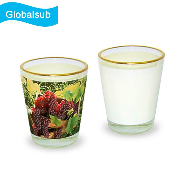 Unique Printable Golden Rim Glass Shot with Sublimation Blanks