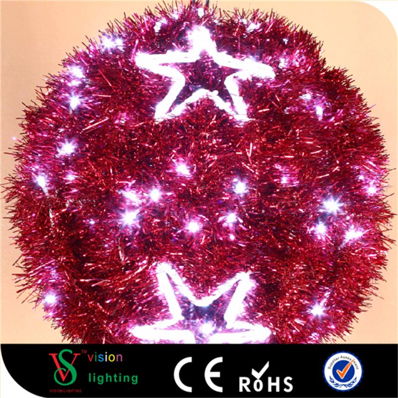 Red Christmas Motif LED Ball Lights for Street Decorations