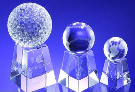 Crystal Award Crystal Trophy with Golfball Football Basketball Tennis Soccer