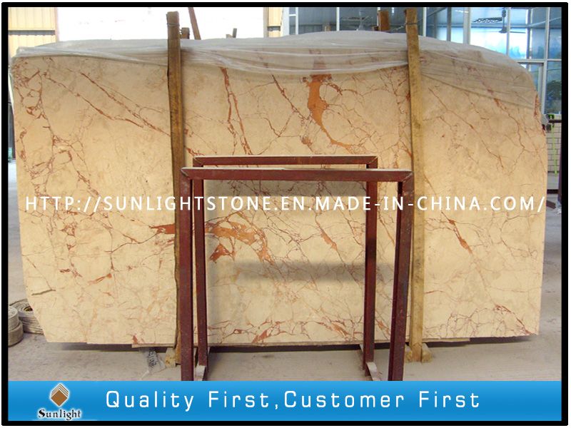 Polishing Beige Rosalia Marble for Kitchen Countertops, Bathroom Floor Tiles