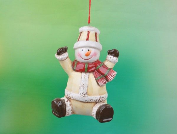 Christmas Decoration Set of 6 Ceramic Santa Claus Ornaments