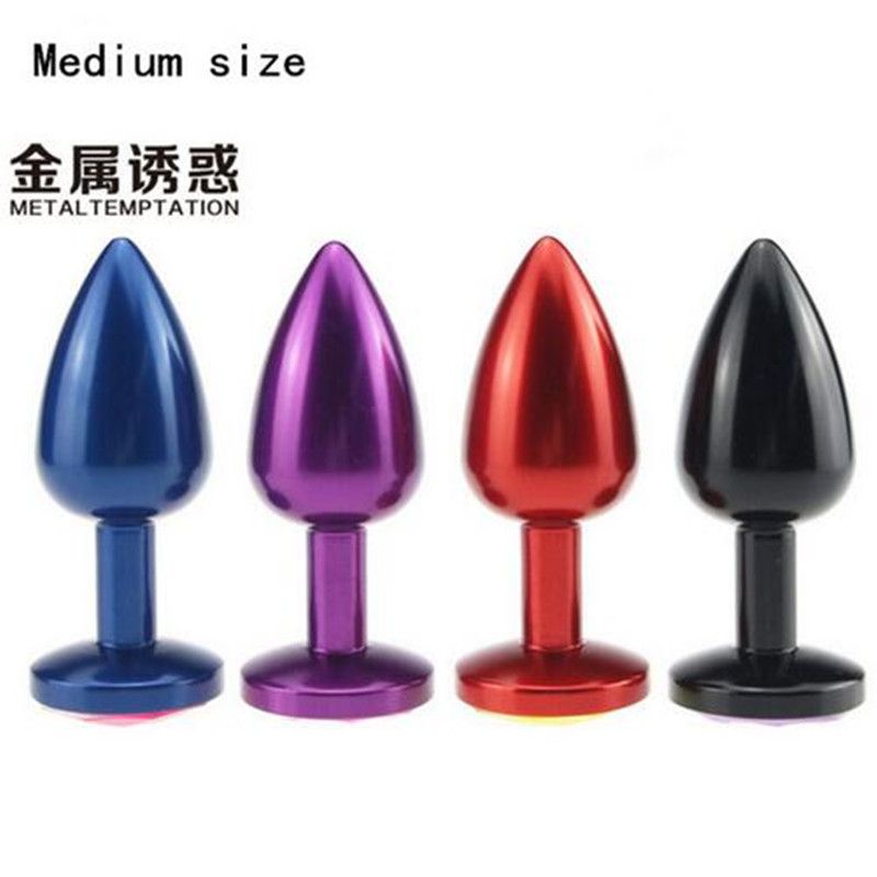 50PCS/Lot Medium Size Metal Anal Plug Booty Beads Stainless Steel+Crystal Anal Jewel Jewelry Butt Plug Stainless Steel Sex Toy