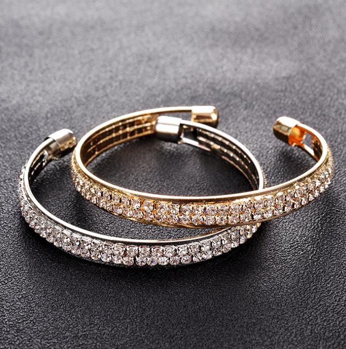 Vintage Punk Antique Open Rhinestone Crystal Bangles& Bracelets