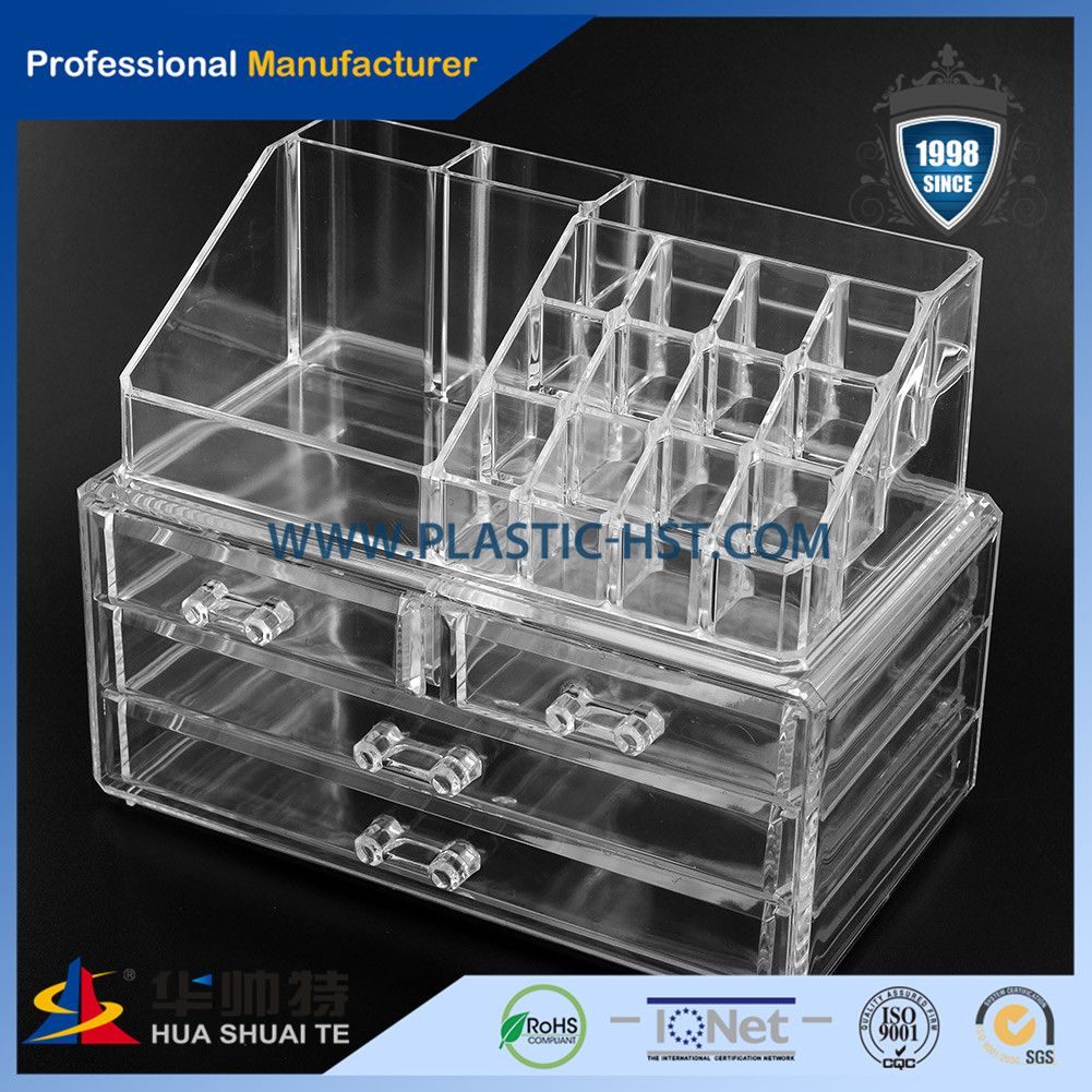 Cosmetic Organizer Clear Acrylic Makeup Drawers Holder Case Box