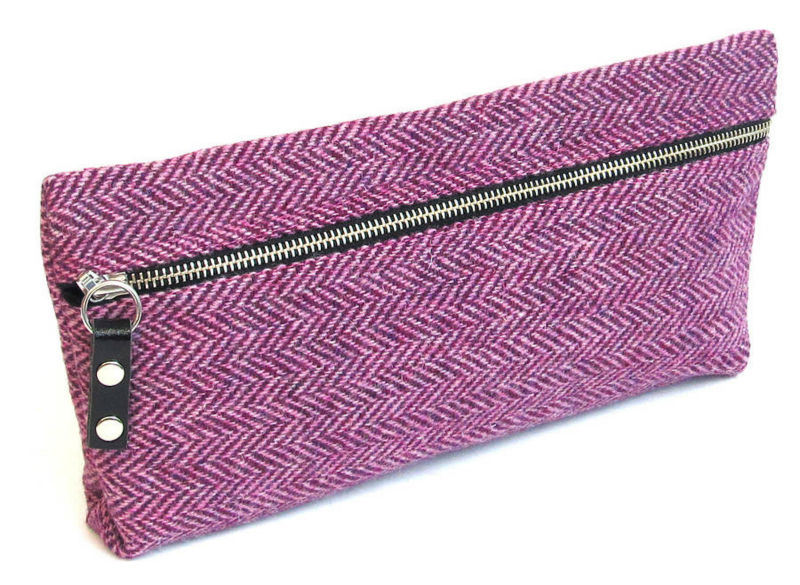 High Beautiful Tweed Pencil Case W/ Zipper