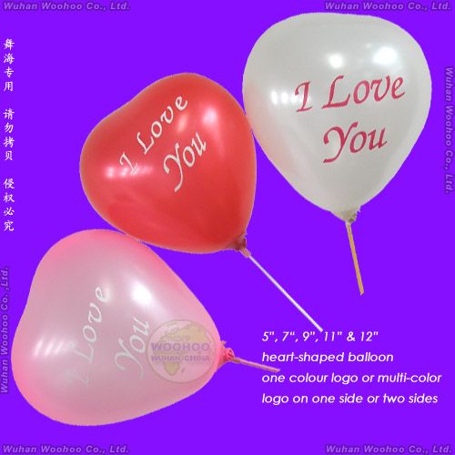 Inflatable Silk-Screen Printing Heart Shape Balloon for Party Decorations