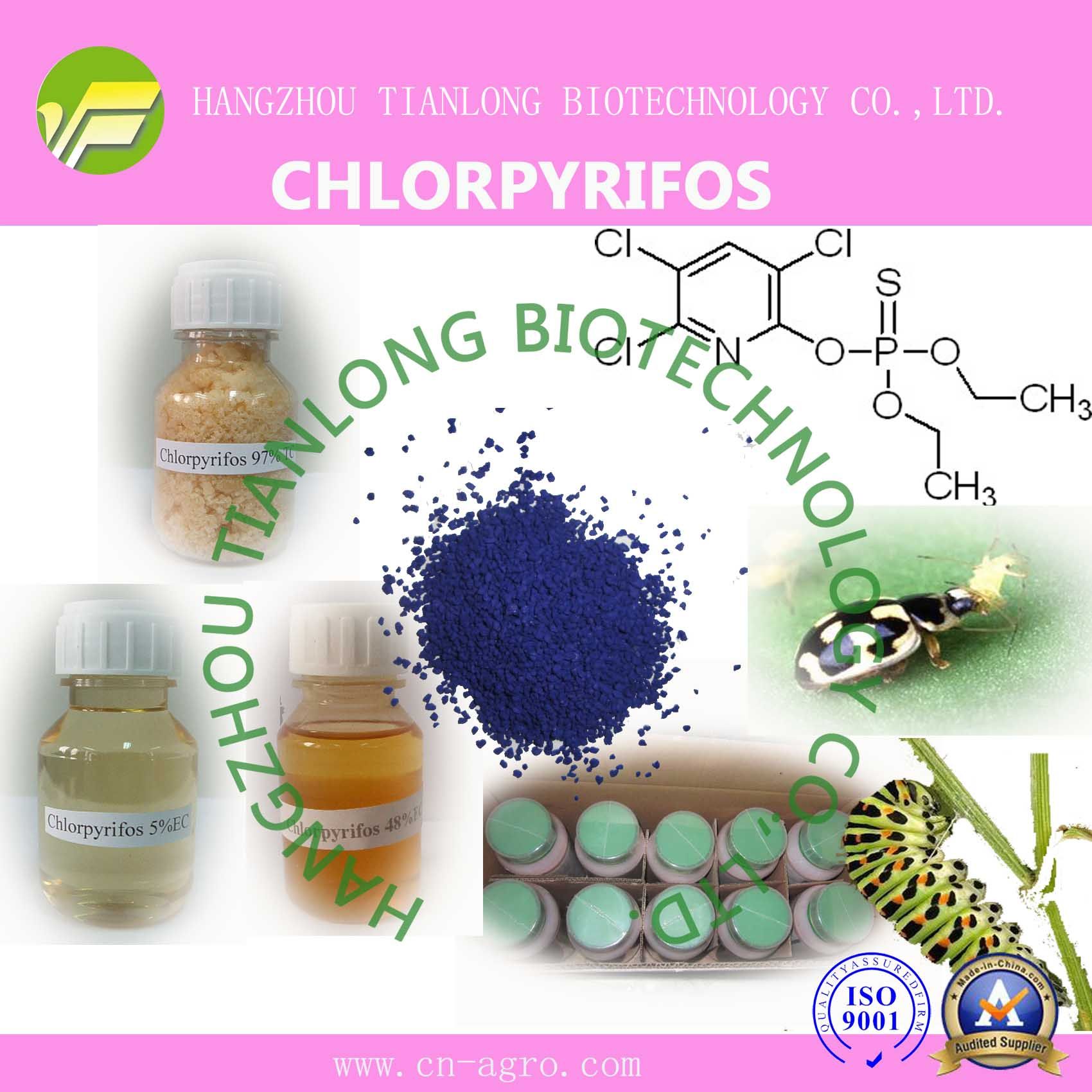 Chlorpyrifos (97%TC, 40.8%EC, 480EC, 240ULV, 450ULV, 300CS, 400CS)