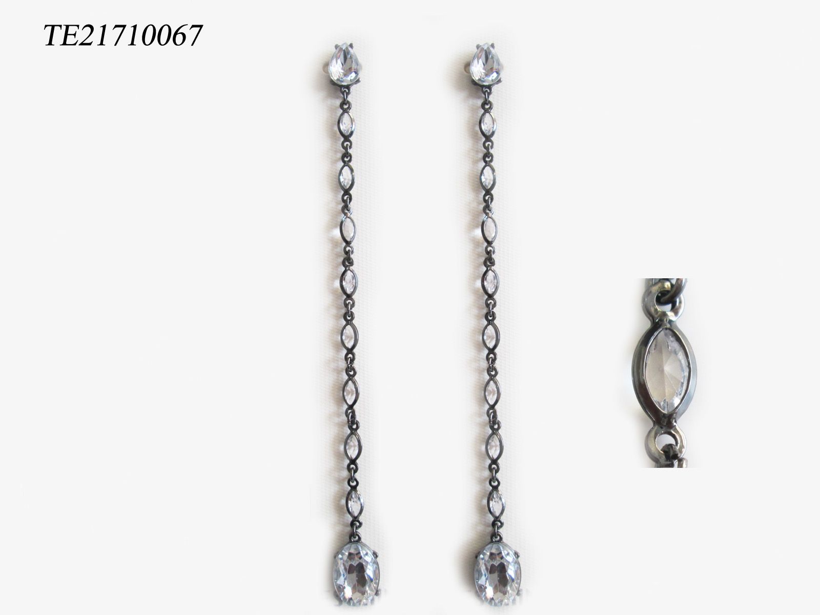 New Style Fashion Popular Long Earrings with Crystal Stones