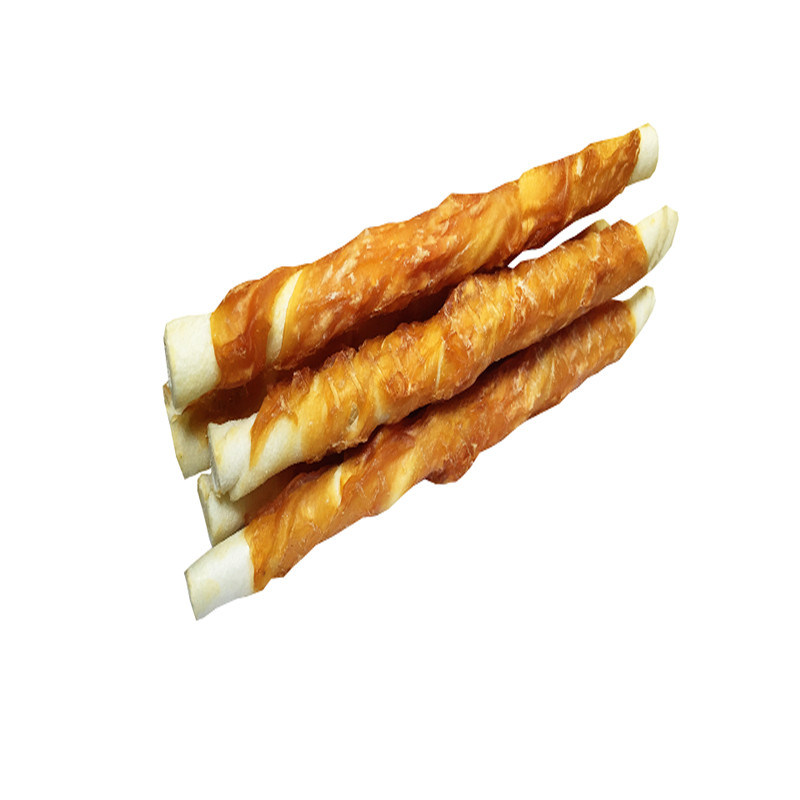 Chicken Wrap White Rawhide Sticks Pet Snacks