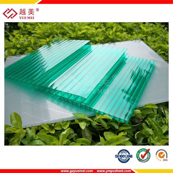 6mm Frosted Crystal Green Blue Polycarbonate Hollow Sheet Building