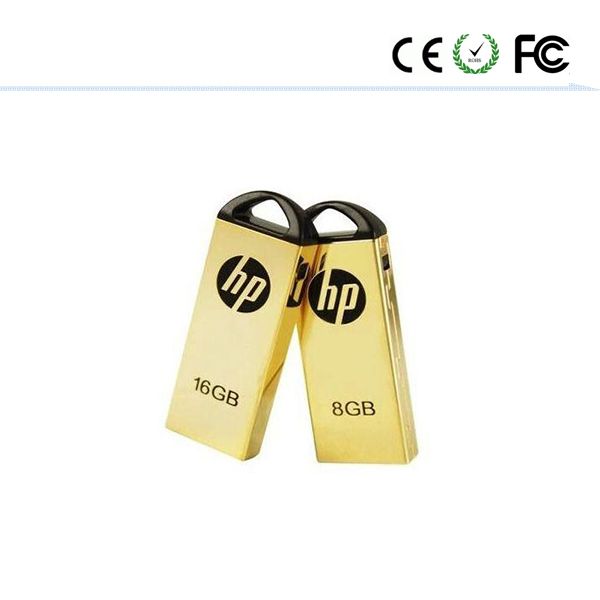 H-P High-Quality Cool Golden USB Flash Drive Gift Promotion