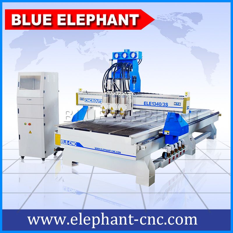 High Speed Pneumatic System 3 Spindles Wood CNC Router Machine 1340 -3s for Wooden Furniture