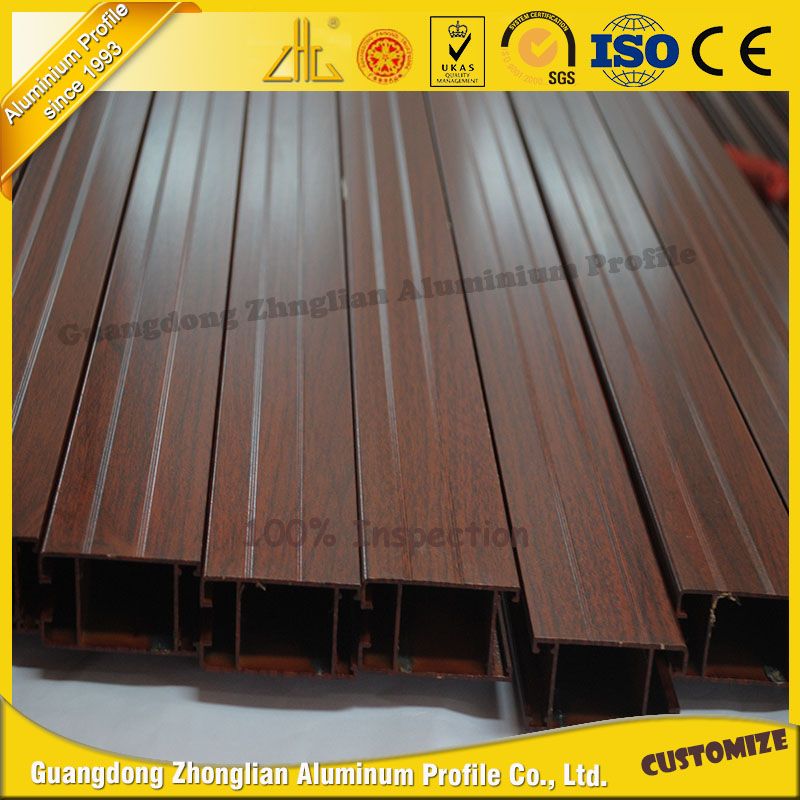 Zhonglian Wood Grain Aluminum Shutter Window