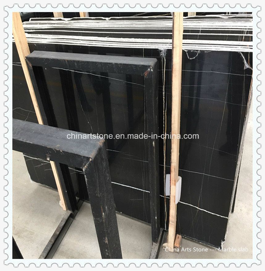 Black Marble Slab for Tiles