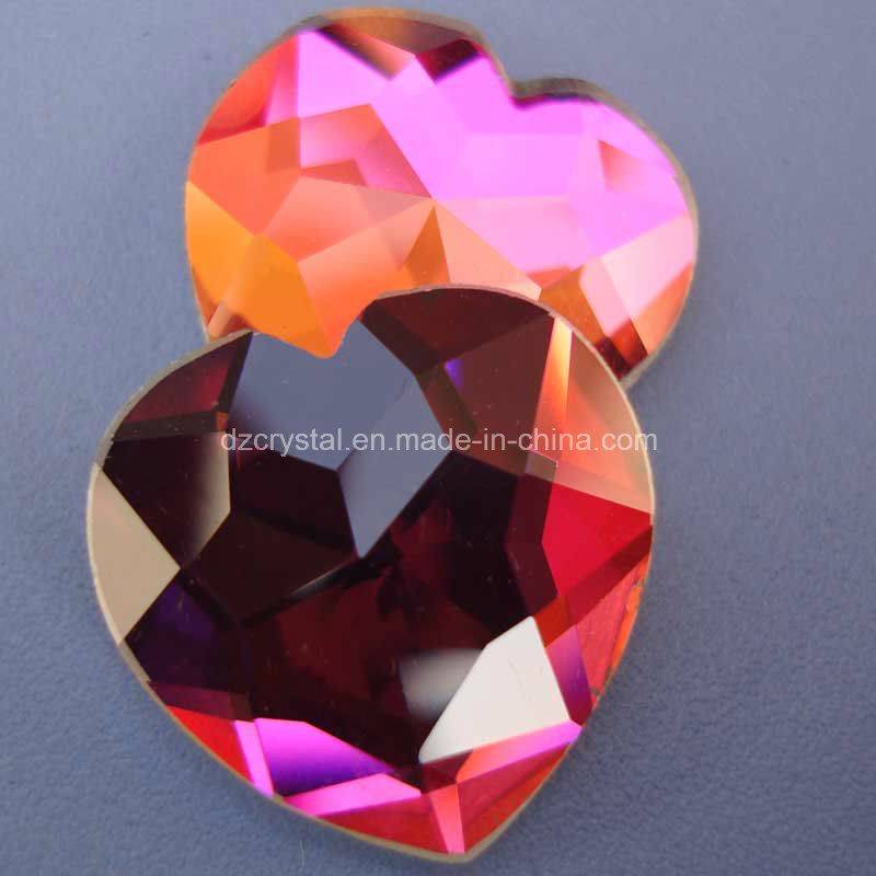 Hq Created Glass Stones Big Size Heart Shaped Galss Gems for Jewelry