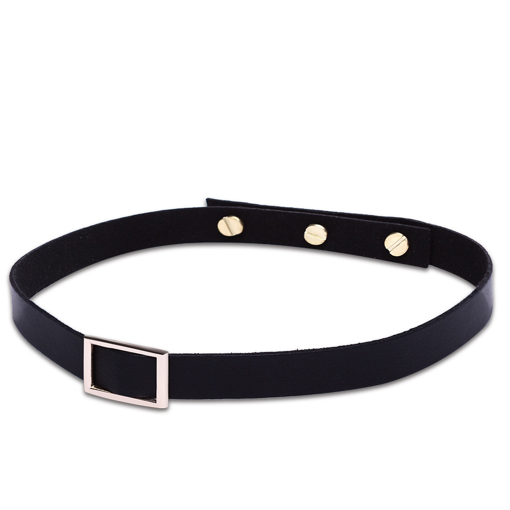 Western Wind Alloy Choker with Soft Leather Short Subclavicular Chain