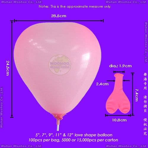 Inflatable Colour Printing Heart Shaped Balloon for New Year's Day