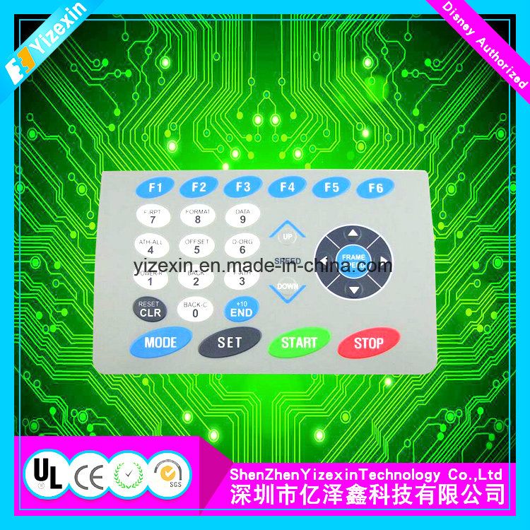 PC/PVC High Gloss Graphic Overlay Membrane Switch with Clear Window