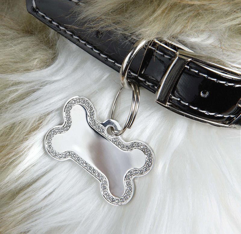 Custom Tone Shape Dog Tag with Crystal (ASNY-JL-DT-081304)