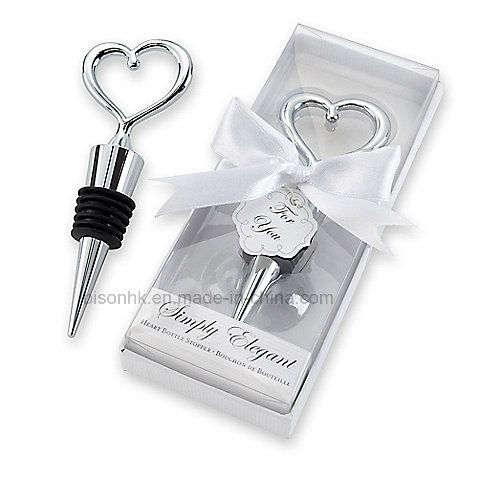 Simply Elegant Chrome Heart Bottle Stopper