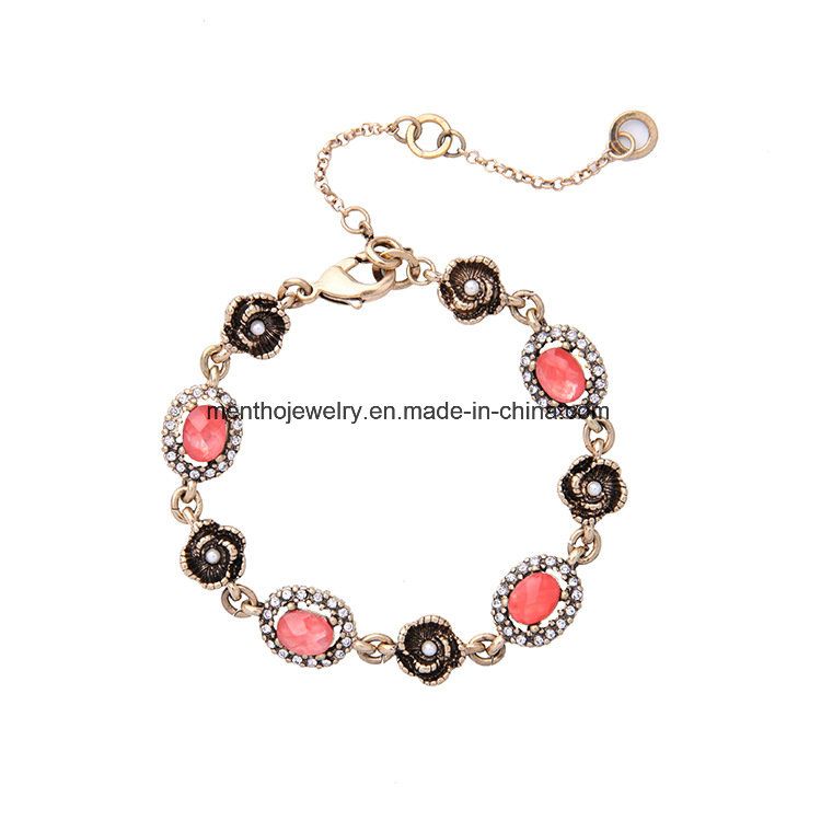 New Fashion Jewelry Retro Extension Alloy Rhinestone Charm Bracelet