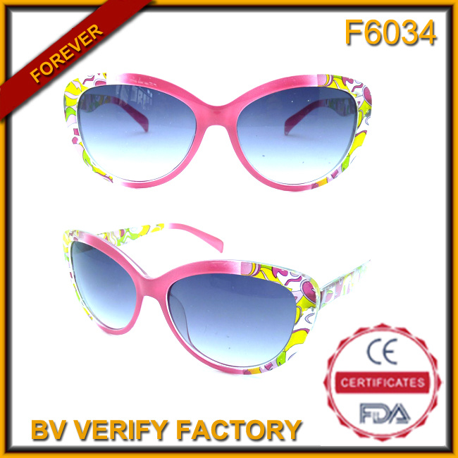 F6034 Wide Plastic Frames Ladies Style Occhiali Da Sole