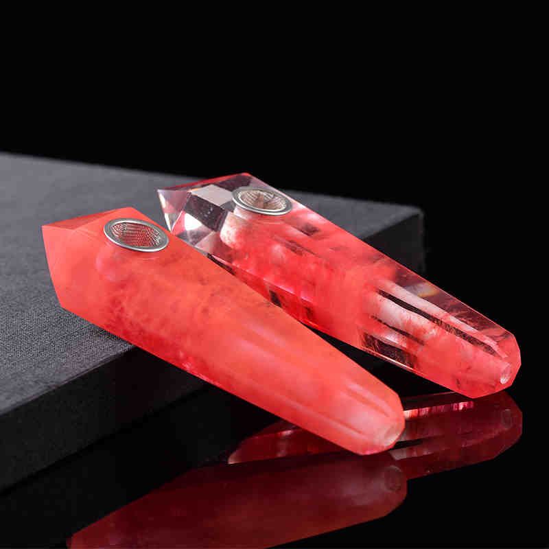 Smoking Hand Pipe Red Smelting Quartz Hand Pipe Natural Material Smoking Pipe