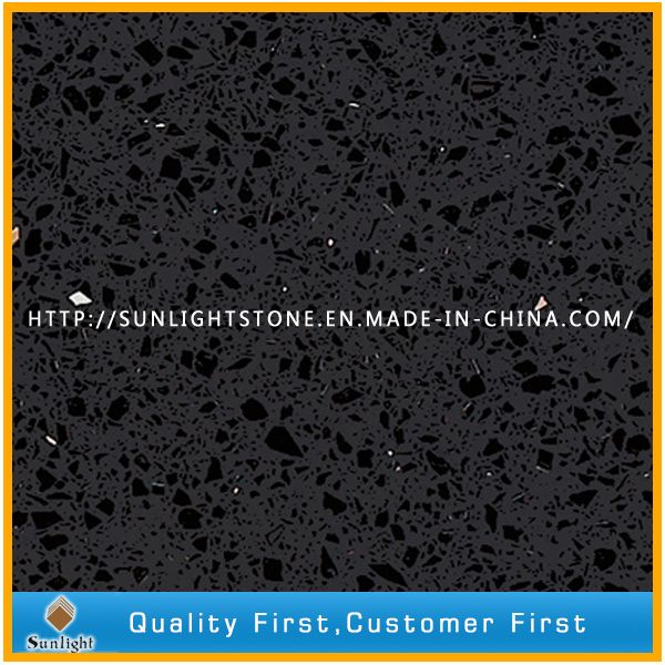 Artificial Solid Surface Kitchen Counters Black Quartz