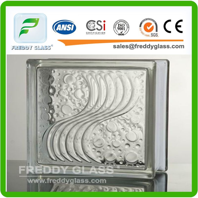 190*190*80mm Sea Wave Glass Block/Glass Brick