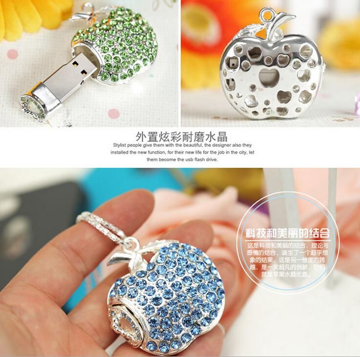 Apple Crystal USB 2.0 Memory Diamond Apple Flash Drive